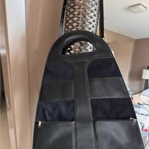 Black leather bag
